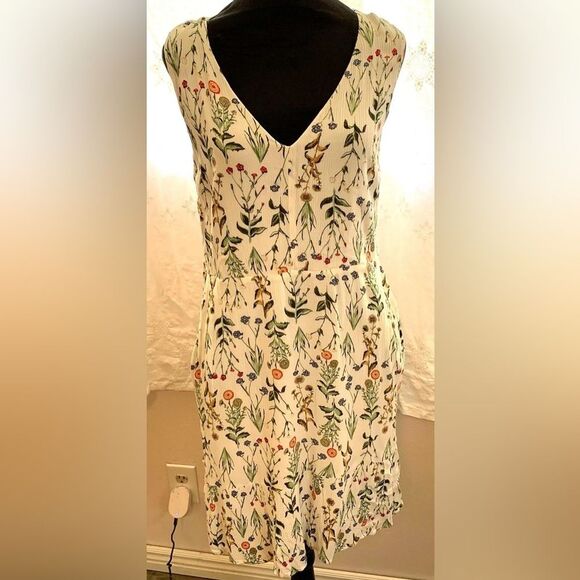 Rachel Ashwell Cottagecore Botanical Midi Dress V-neck Sleeveless Garden Style - Picture 7 of 15